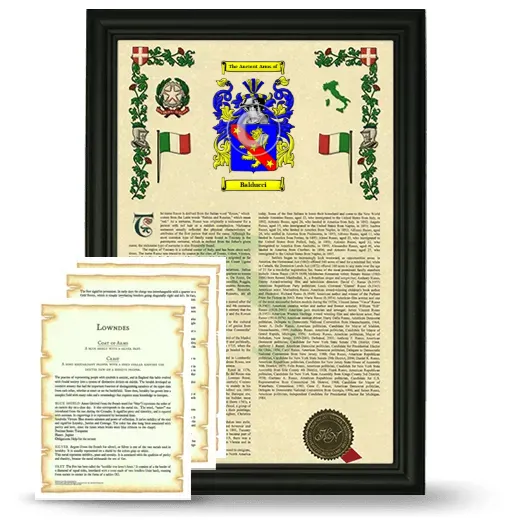 Balducci Framed Armorial History and Symbolism - Black