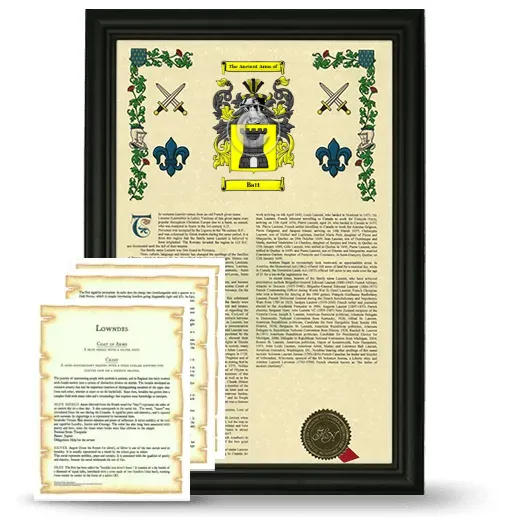 Batt Framed Armorial History and Symbolism - Black