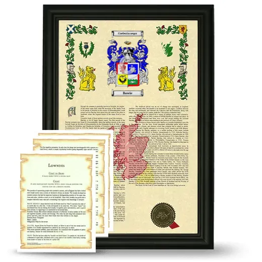 Bawie Framed Armorial History and Symbolism - Black