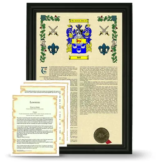 Bell Framed Armorial History and Symbolism - Black