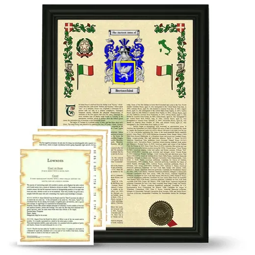 Bertocchini Framed Armorial History and Symbolism - Black