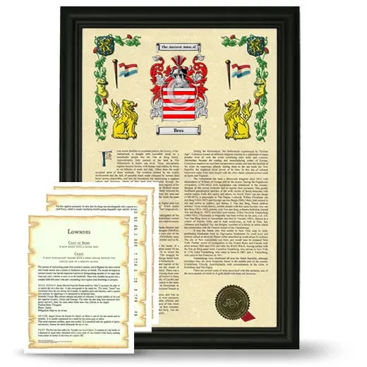 Bess Framed Armorial History and Symbolism - Black