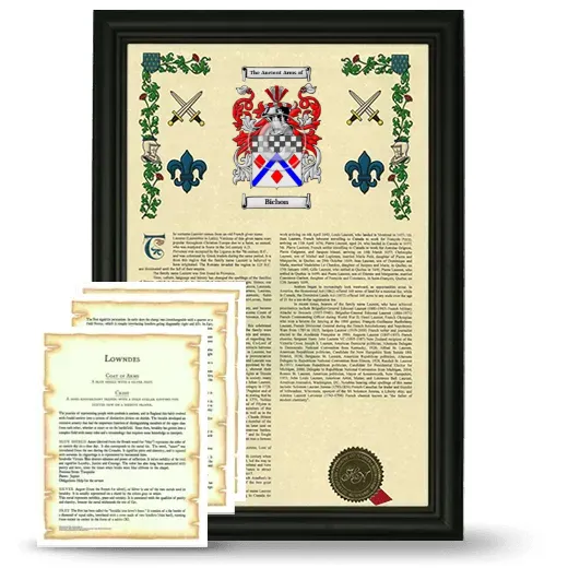 Bichon Framed Armorial History and Symbolism - Black