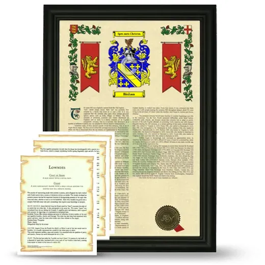 Binhan Framed Armorial History and Symbolism - Black