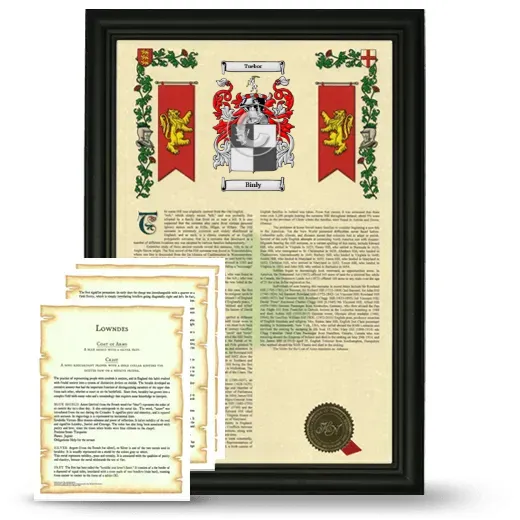 Binly Framed Armorial History and Symbolism - Black