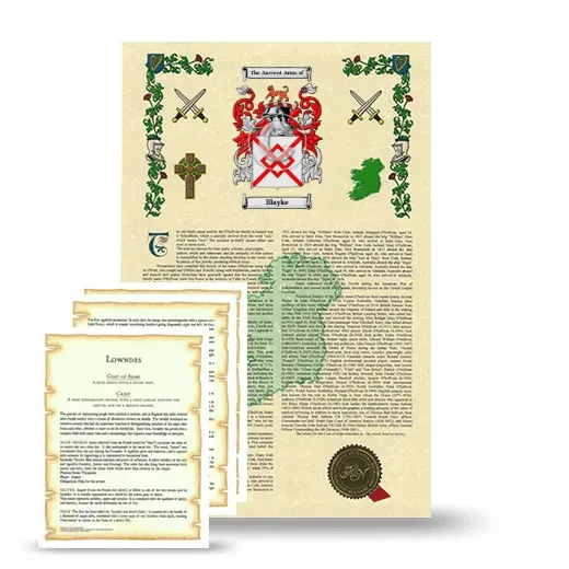 Blayke Armorial History and Symbolism package