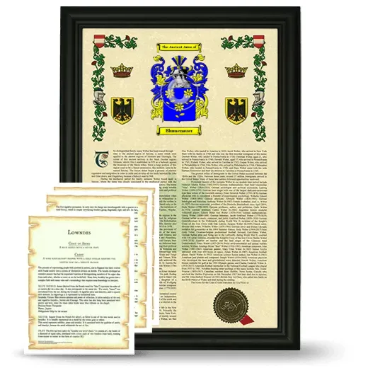 Blumenauer Framed Armorial History and Symbolism - Black
