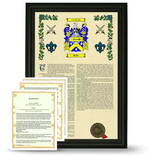 Bodat Framed Armorial History and Symbolism - Black