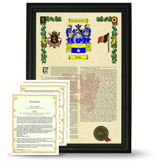 Boeler Framed Armorial History and Symbolism - Black