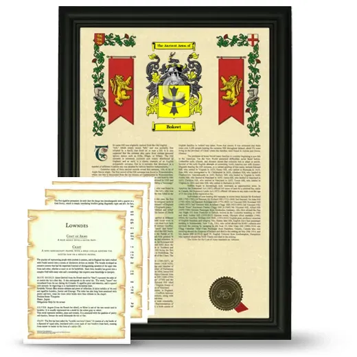 Bokeet Framed Armorial History and Symbolism - Black