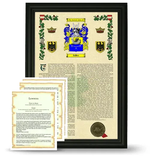 Bollen Framed Armorial History and Symbolism - Black