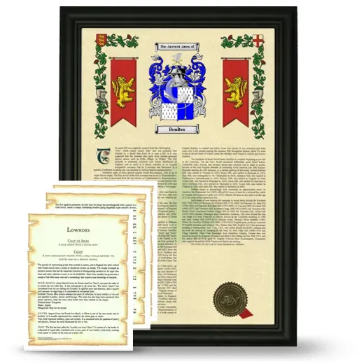 Boulter Framed Armorial History and Symbolism - Black