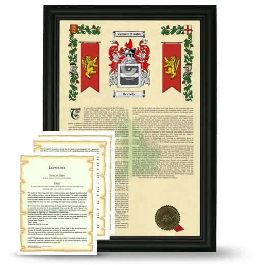 Brately Framed Armorial History and Symbolism - Black
