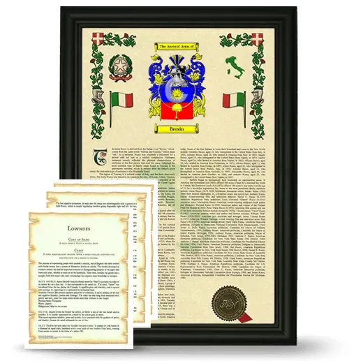 Brosin Framed Armorial History and Symbolism - Black