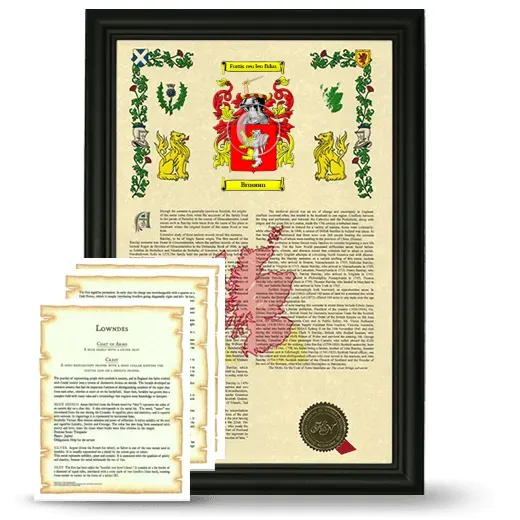 Bruoom Framed Armorial History and Symbolism - Black