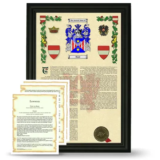 Bunt Framed Armorial History and Symbolism - Black