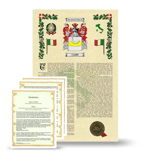 Camille Armorial History and Symbolism package