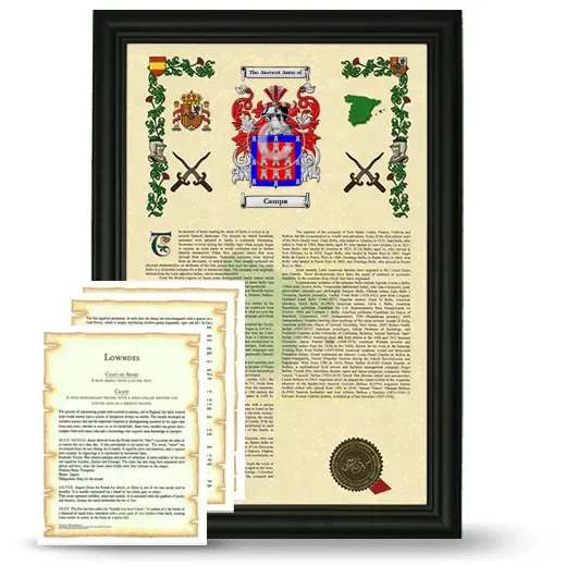 Campa Framed Armorial History and Symbolism - Black