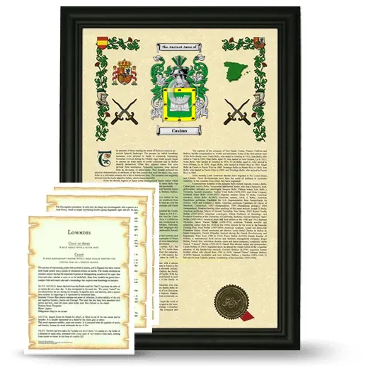 Casino Framed Armorial History and Symbolism - Black