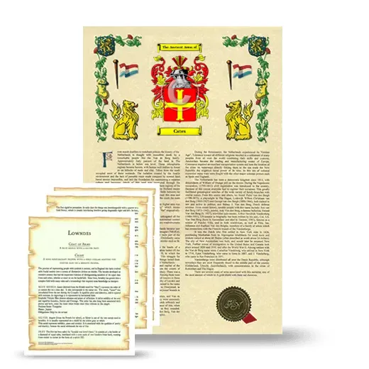 Cates Armorial History and Symbolism package