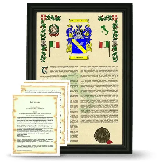 Cavanna Framed Armorial History and Symbolism - Black