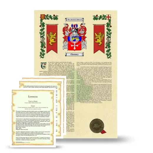 Chauncy Armorial History and Symbolism package
