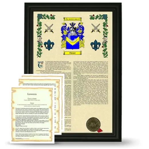 Chenet Framed Armorial History and Symbolism - Black