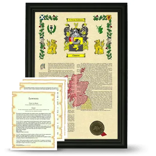 Churter Framed Armorial History and Symbolism - Black