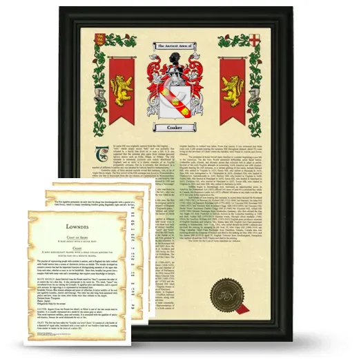 Coaker Framed Armorial History and Symbolism - Black