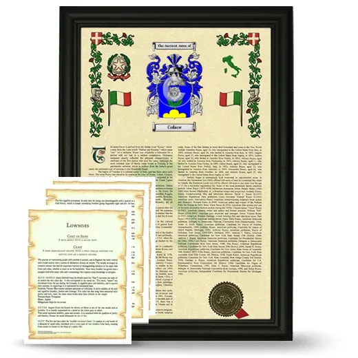 Colace Framed Armorial History and Symbolism - Black
