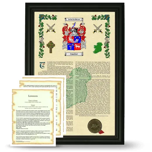 Comfort Framed Armorial History and Symbolism - Black
