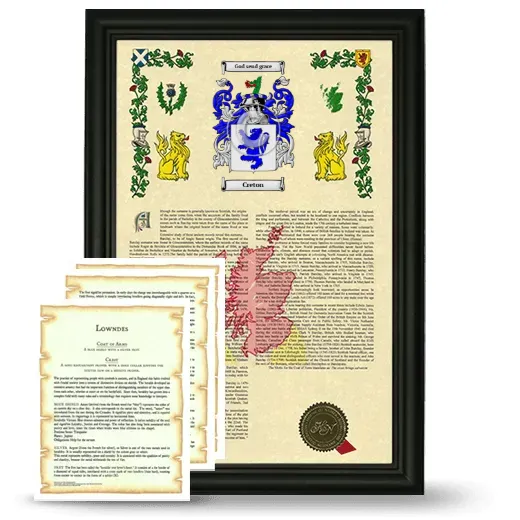 Creton Framed Armorial History and Symbolism - Black