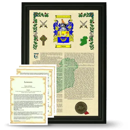 Curras Framed Armorial History and Symbolism - Black