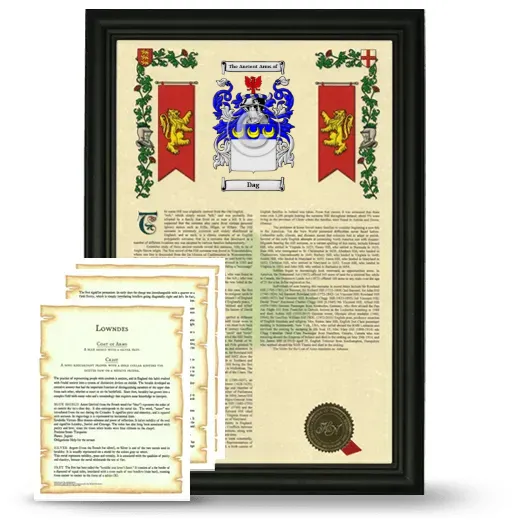 Dag Framed Armorial History and Symbolism - Black