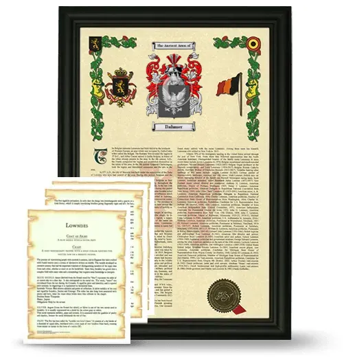 Dahmer Framed Armorial History and Symbolism - Black