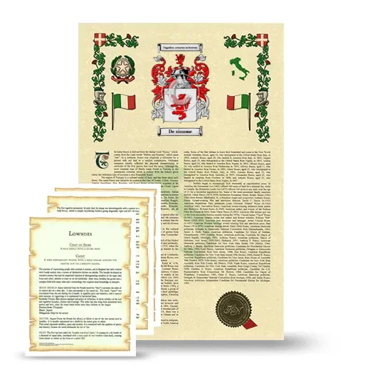 De simone Armorial History and Symbolism package