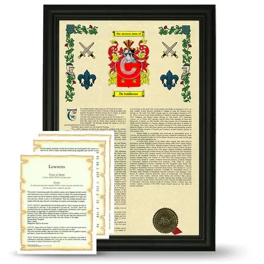 De toulouse Framed Armorial History and Symbolism - Black