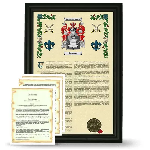 Decoster Framed Armorial History and Symbolism - Black