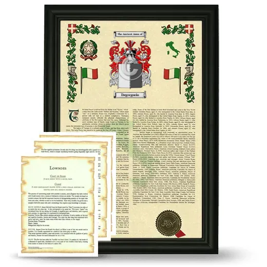 Degregorio Framed Armorial History and Symbolism - Black
