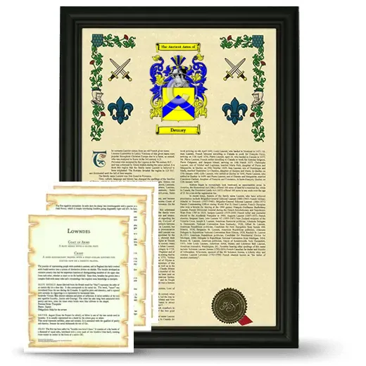 Demay Framed Armorial History and Symbolism - Black