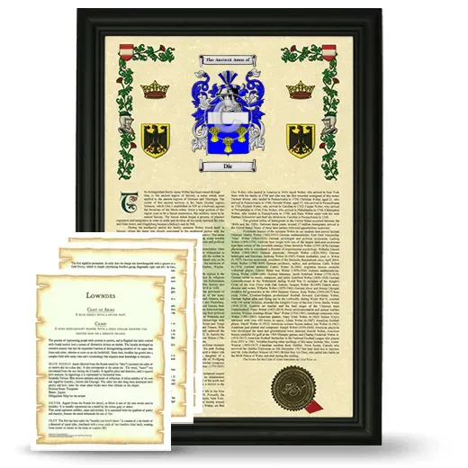 Dir Framed Armorial History and Symbolism - Black