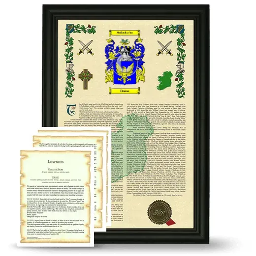 Doine Framed Armorial History and Symbolism - Black