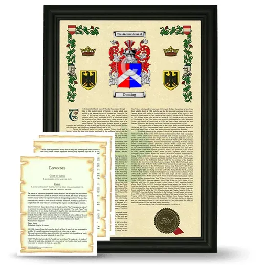 Doming Framed Armorial History and Symbolism - Black
