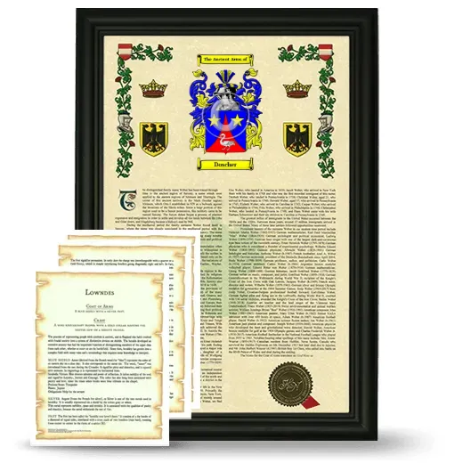 Doscher Framed Armorial History and Symbolism - Black