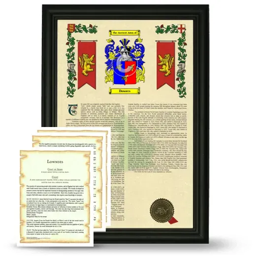 Dowers Framed Armorial History and Symbolism - Black