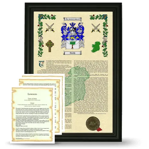 Dowly Framed Armorial History and Symbolism - Black