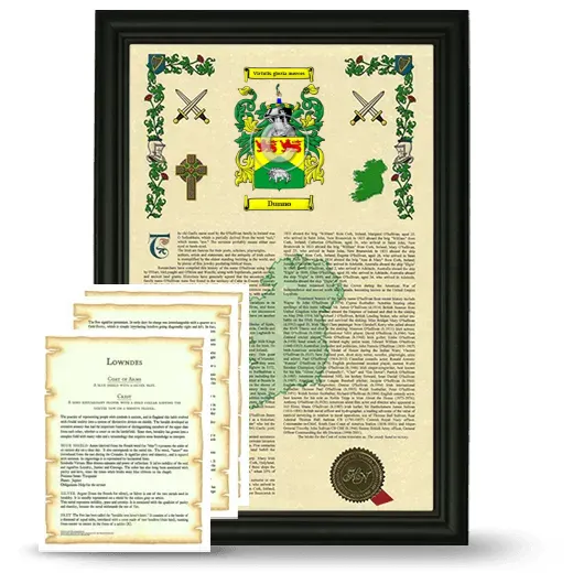 Dunno Framed Armorial History and Symbolism - Black