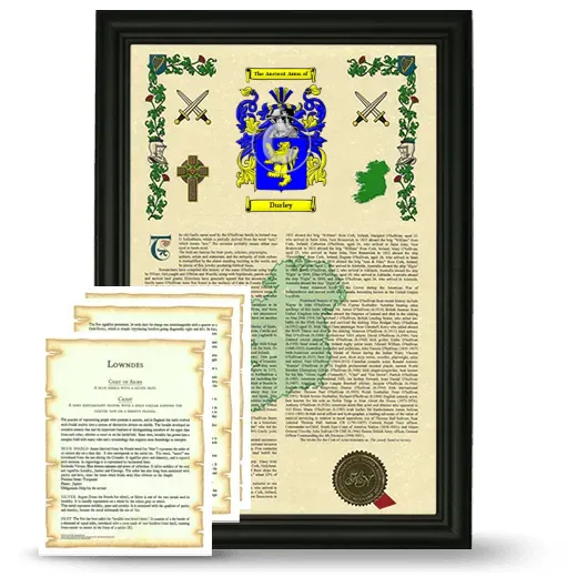 Durley Framed Armorial History and Symbolism - Black