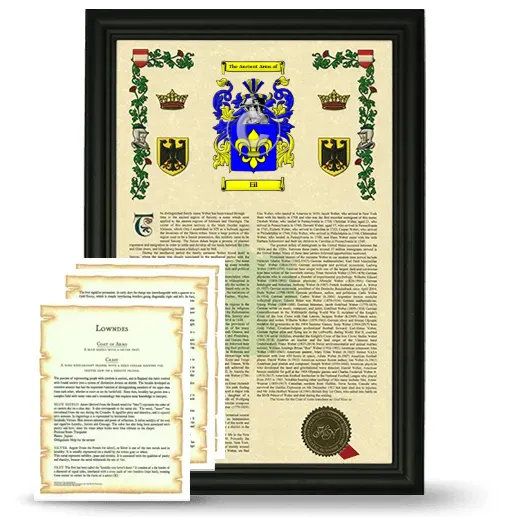 Eil Framed Armorial History and Symbolism - Black