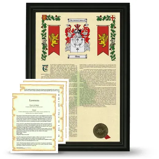 Elray Framed Armorial History and Symbolism - Black